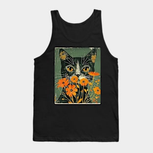 Siberian Cat Flowers Art Design for Cat Owers Tank Top